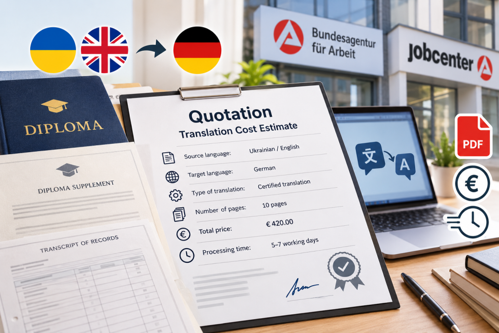 Translation Cost Estimate - Jobcenter or Employment Agency