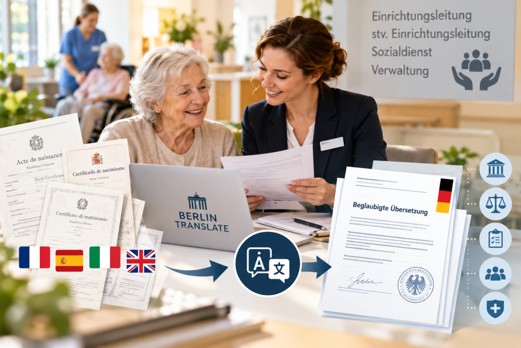 Certified Translation for Nursing Homes, Social Services & Care Facilities in Germany